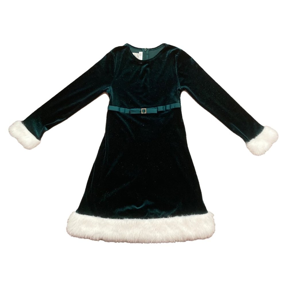 Bonnie Jean Emerald Green Sparkle Dress Size 12
